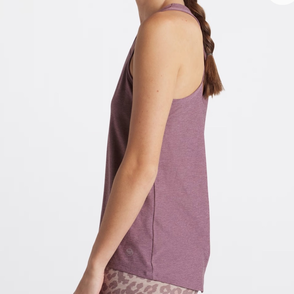 We Wander WeFlex Dark Purple Crossover Cut-Out Tank Top Size Medium - Picture 16 of 16